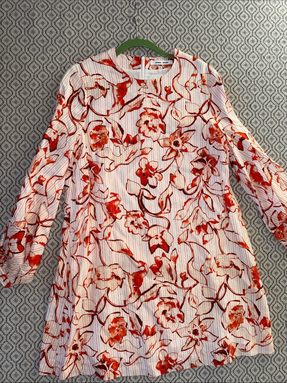 Samsoe - Floral Shift Dress in Red Orange